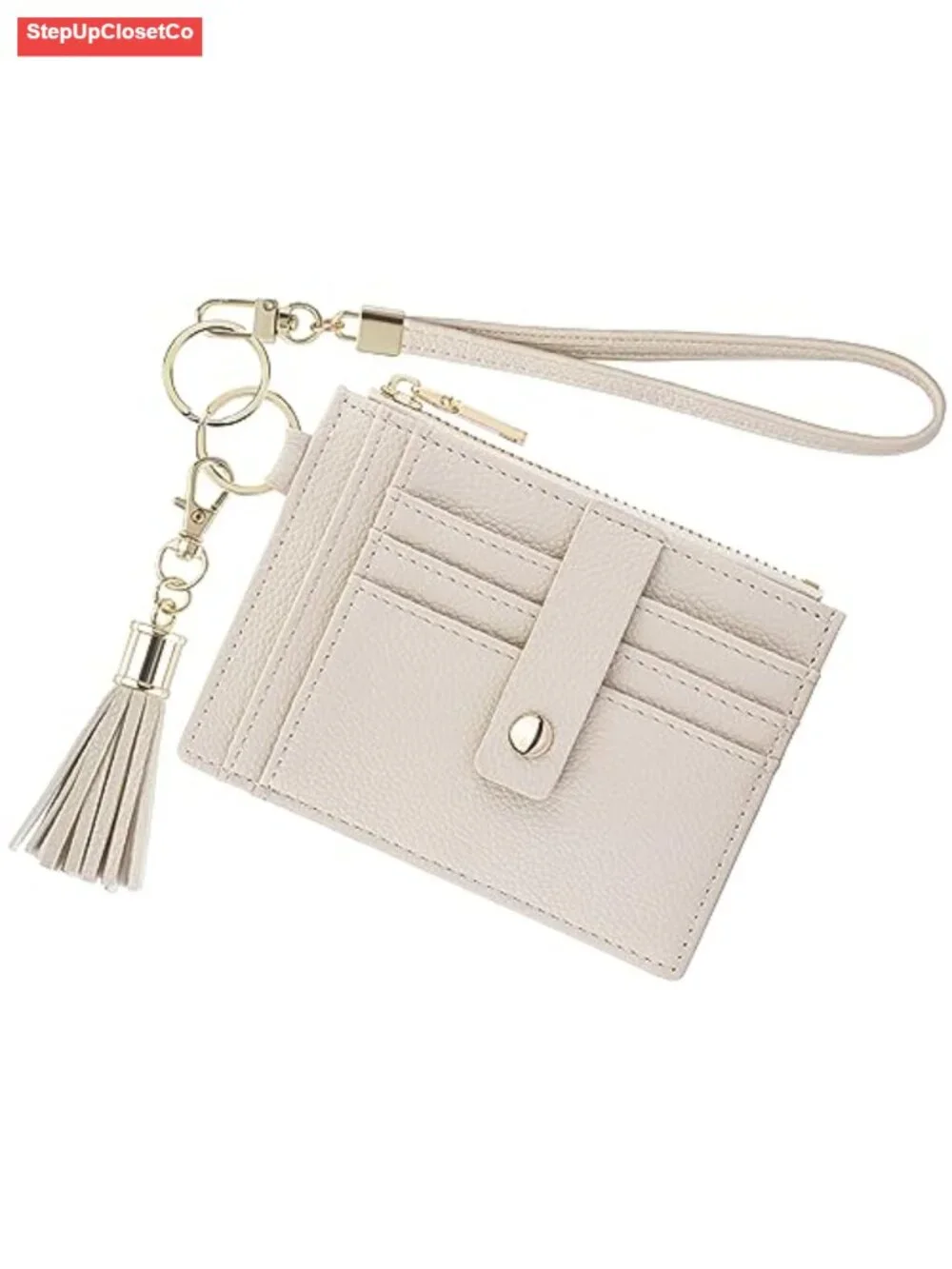 RFID Blocking Wristlet Wallet PU Leather Slim Card Holder with Keychain